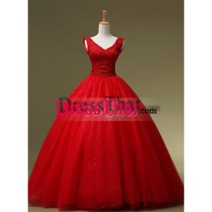 custom-made-red-v-neck-ball-gown-floor-length-lace-sequin-wedding-dresses