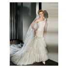 2013 Glamorous Mermaid One Shoulder Lace Appliques Pleated Flower Beading Inexpensive Wedding Dresses Sale Online  WD-4126