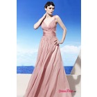 Best Selling 2013 Chic Pink Tank Straps Ruched Beading Ruffles Inexpensive Prom Dresses/Evening Dresses Sale  ED-4185