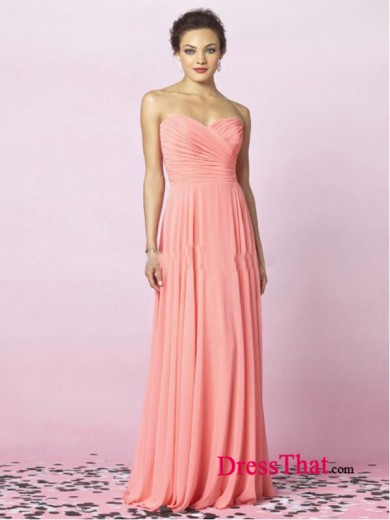 Elegant Simple Sweetheart Ruched Pink Cheap Wedding Bridesmaid Dresses Under 150 Sale BD-4876
