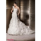 Luxurious Mermaid One Shoulder Sleeveless Pleat Empire Organza wedding Homecoming dress WD-9489