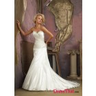 Elegant Mermaid Sweetheart Sleeveless Ruched Empire Satin wedding dress WD-9808