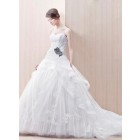 New Arrival A-line Sweetheart Sleeveless Lace Applique Chapel Affordable Wedding Dresses Under 250 Online  SWD-4008