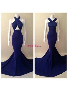 Sexy Mermaid/Trumpet Halter  Satin Evening Dresses ED-70126