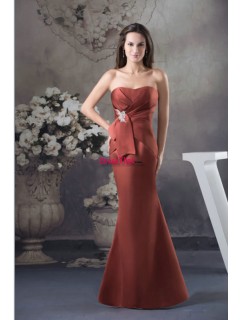 Glamorous Mermaid Sweetheart Brown Satin Mother Of Bride Dresses MBD-30052