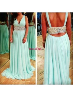 Gorgeous Sheath/Column Scoop  Chiffon Prom Dresses PD-80057