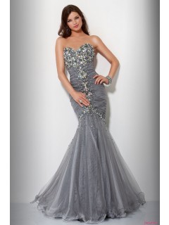 2013 Best-selling Mermaid/Trumpet Sequin Sweetheart Strapless Fllor-length Grey Tulle Prom dresses/ Homecoming Dresses/Evening dresses PD-9012
