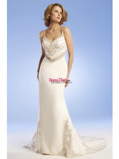 Gorgeous Trumpet Sweetheart White Satin Wedding Dresses WD-30059