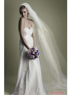 1950S Style Dark Ivory Lace Strapless With Pleated Bodice Wedding Dress WD-9048