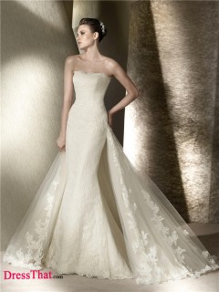 Modern Mermaid Sweetheart Court Train Long Lace Wedding Dress WD-9218