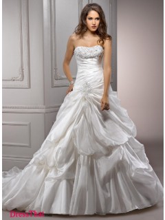 Modern A-Line Sweetheart Sleeveless Ruffles Empire Taffeta wedding Homecoming dress WD-9495