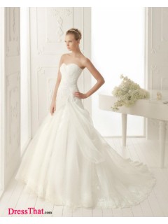 Simple A-Line Sweetheart Sleeveless Appliques Empire Organza wedding Homecoming dress WD-9496