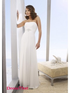 Gorgeous Princess Strapless Sleeveless Ruched Empire Chiffon wedding dress WD-9516