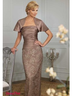 Elegant Trumpet Strapless Sleeveless Lace Natural Lace wedding party mother of the bride dress WPMD-9510