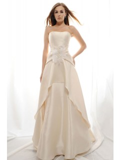 Casual A-line Strapless Taffeta Wedding Dress WD-3005