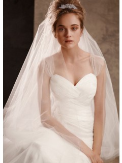 Gorgeous 2 Layer Cathedral Raw-edge Designer Wedding Veil