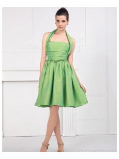 2012 Best Selling Fantastic Flowers Princess Knee-length Halter Ruffles Bridesmaid Dress/Evening Dress  BD-4016