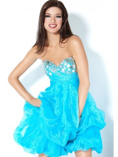 Ball Gown Sweetheart Sleeveless Rhinestone Light Sky Blue Cheap Homecoming Dresses Online Under 200 HD-1142