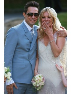 Amazing Sexy V-neck Sequin 2012 Famous Celebrity Kate Moss and Jamie Hince's Wedding Dresses CWD-1059