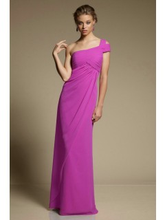 Best Selling One Shoulder Sweetheart Ruched Chiffon Cheap Fuchsia Bridesmaid Dresses Under $ 100 BD-1024