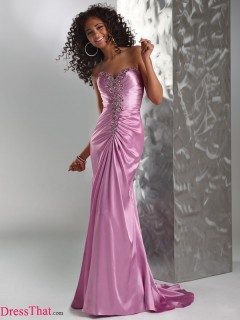 Best Selling! Gorgeous Mermaid Sweetheart Rhinestones Long Elastic Satin Prom Dress Under 150 PD-8080