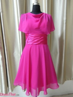 Simple Gorgeous Princess Short Chiffon New Style Prom Dress With Ruched Waist Under 100 PD-8086
