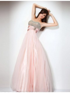 Elegant A-Line Strapless Floor-Length Empire Waistline Evening/Homecoming Dresses  ED-4013