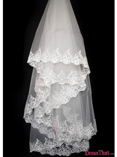 Beautiful Imported Yarn One layer Ivory Veil Matching Wedding WV-8048