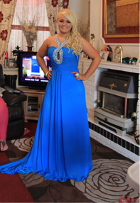 2013 New Arrival Sheath Empire Halter Ruched Beading Long Chiffon Prom Dress Under 200 PD-713